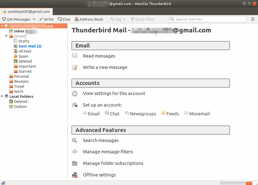 setting up thunderbird email